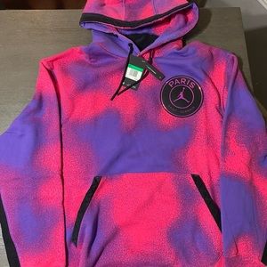 Nike Air Jordan PSG Tie-Dye Printed Fleece Men's XL Pullover Hoodie CK9649-510